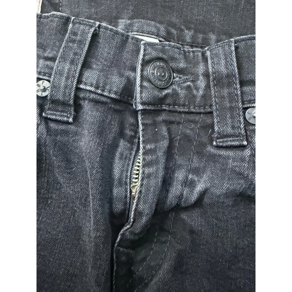 True Religion Ricky Relaxed Straight Jeans Black Washed Denim Size 29 Mens